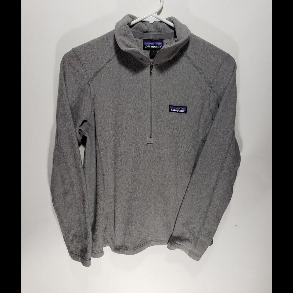 Womens Patagonia‎ Worn Wear Gray Fleece Button Snap Jacket Size Small S